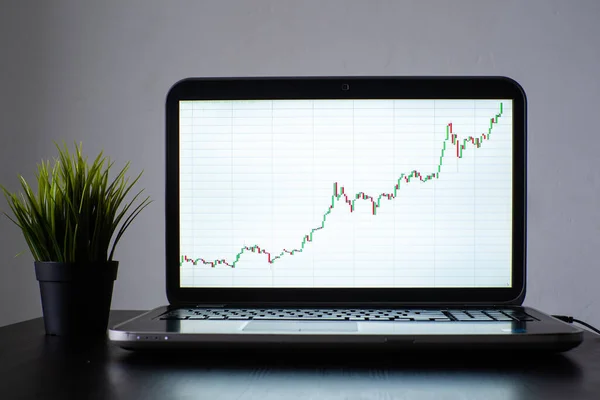 Stock charts, stock prices, and currency price growth. — Stockfoto