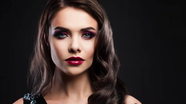 Scary Vampire Girl In Black Gothic Dress Isolated On Black Attractive Fear Stock Photo 310716520