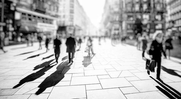 Crowd Anonymous People Walking Busy City Street — Stock Photo, Image