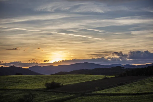 Красивий Захід Сонця Горах Фон Природи — стокове фото