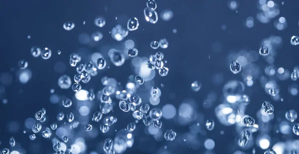 Abstracte Blauwe Achtergrond Waterbellen — Stockfoto