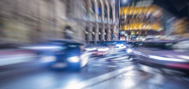 Gece trafik ışıkları, soyut bulanık arkaplan 