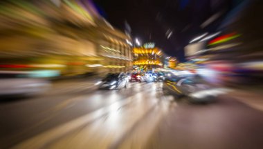 Gece trafik ışıkları, soyut bulanık arkaplan 