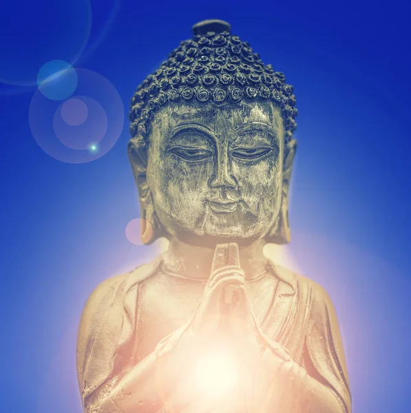 Illuminazione Buddha Statua Buddha — Foto Stock