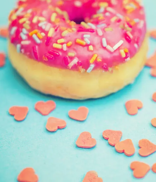 Sweet Donut Sugar Sprinkles Decoration — Stock Photo, Image