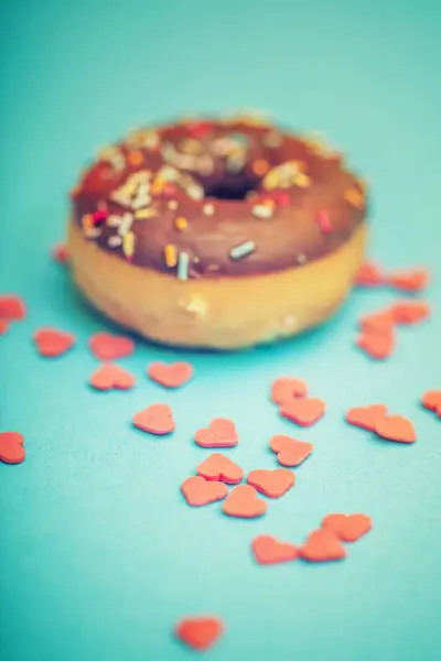 Sweet Donut Sugar Sprinkles Decoration — Stock Photo, Image