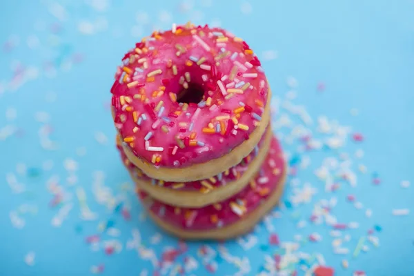 Sweet Donuts Sugar Sprinkles Decoration — Stock Photo, Image