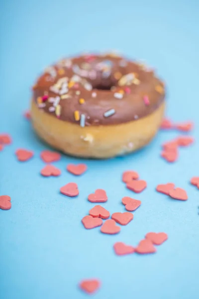 Sweet Donut Sugar Sprinkles Decoration — Stock Photo, Image