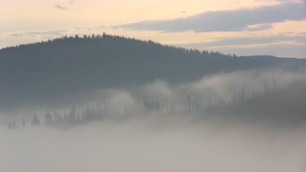 Mountain morning before sunrise. — Stock Video