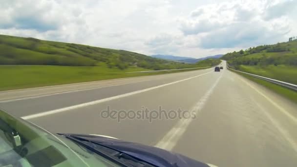 Driving on the highway in the mountains. — Stock Video