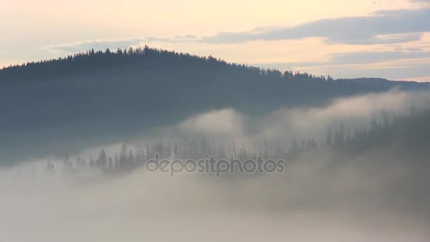 Montaña mañana antes del amanecer . — Vídeos de Stock