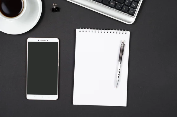 Business objects on a black desk. — Stock Photo, Image