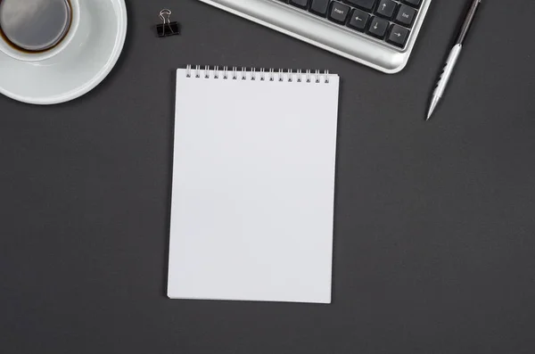 Business objects on a black desk. — Stock Photo, Image