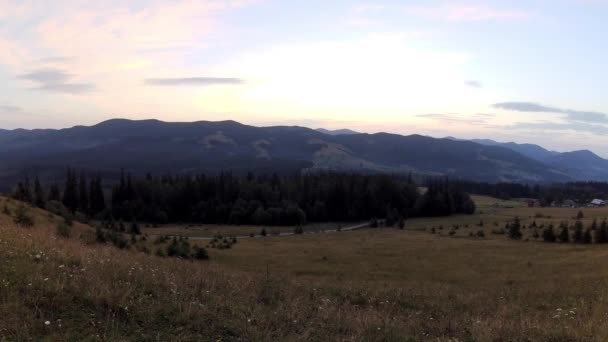 Time Lapse Sunrise Carpathian Mountains — Stock Video