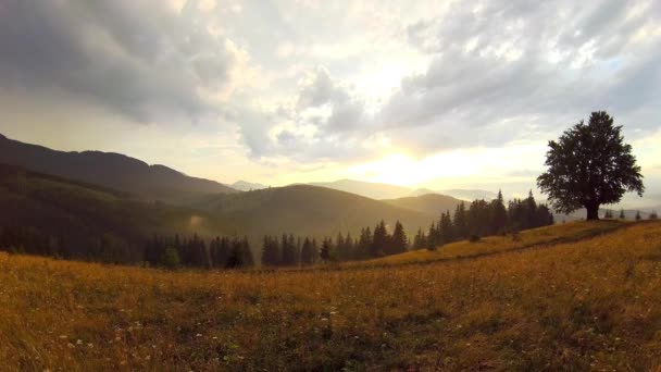 Časová Prodleva Západu Slunce Nad Karpat — Stock video