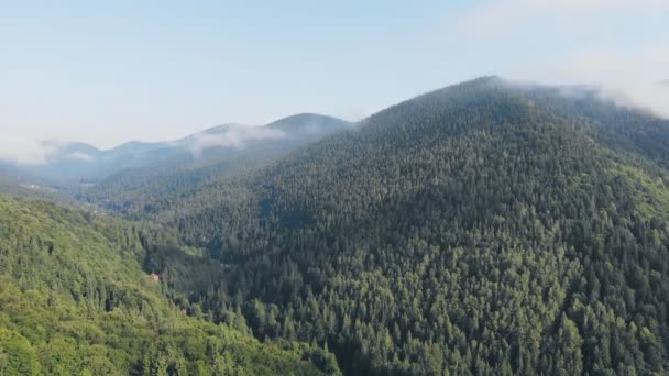 Flying Drone Beautiful Mountains Clouds — Stock Video