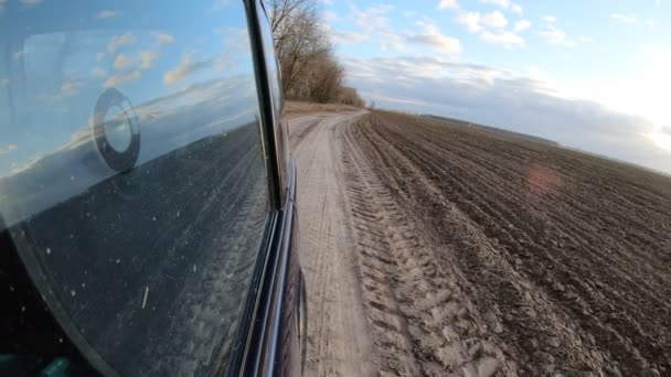 Vehículo Que Viaja Por Carretera Cámara Lenta Acción Cámara — Vídeos de Stock