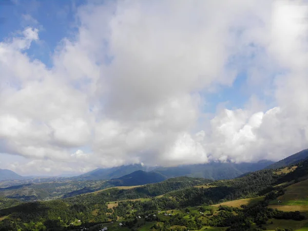 Foto Tirada Drone Vista Planalto Rural Dia Verão Ensolarado — Fotografia de Stock