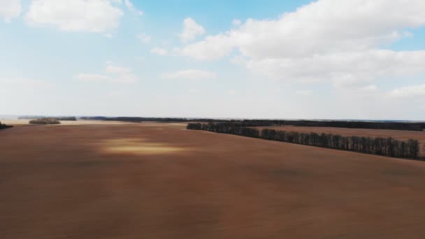 Lkbaharın Başlarında Bir Tarım Alanının Hava Görüntüleri — Stok video