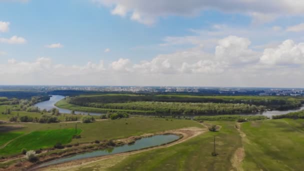 Filmagem Tirada Drone Vista Planalto Rural Dia Verão Ensolarado — Vídeo de Stock