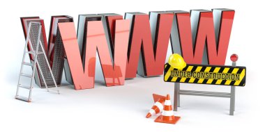 www yapım aşamasında, 3D illüstrasyon