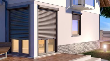 Pencere silindiri illüstrasyonu - ev 9, 3 boyutlu illüstrasyon