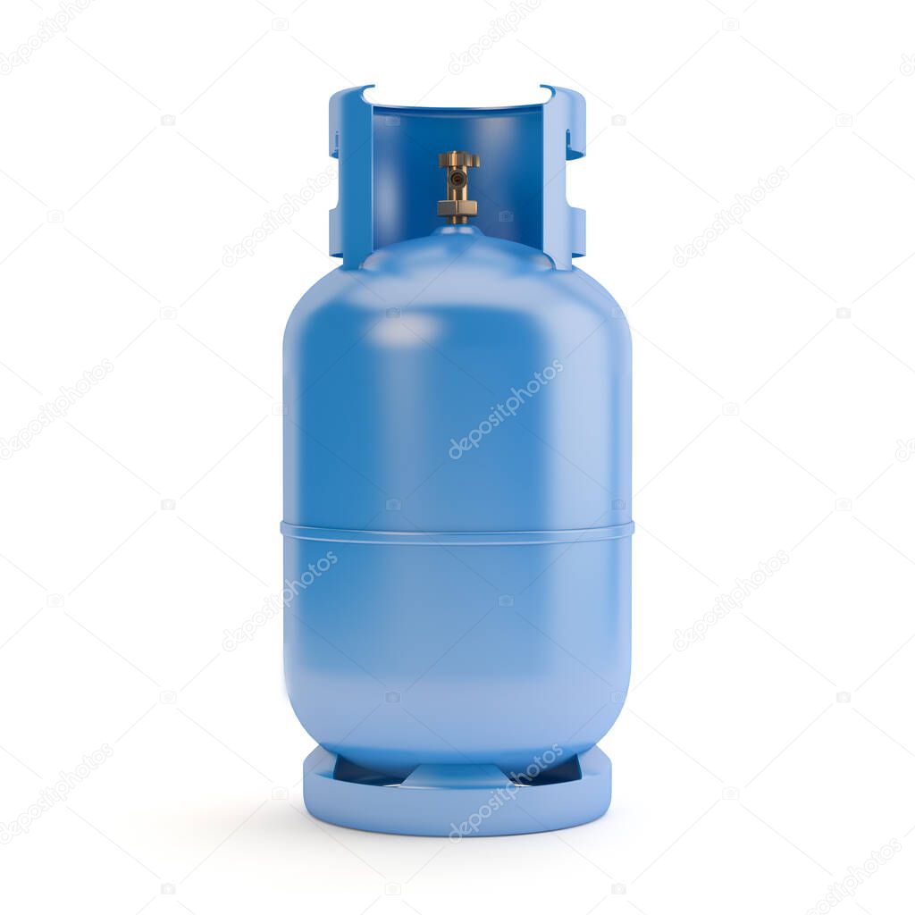 Blue gas bottle, 3D illustration