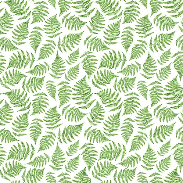 Watercolor fern leaves seamless pattern. Hand drawn botanical illustration isolated on white background. Floral illustration for textile, fabrics, design, wallpaper, covers, cards, invitation. — Stockfoto