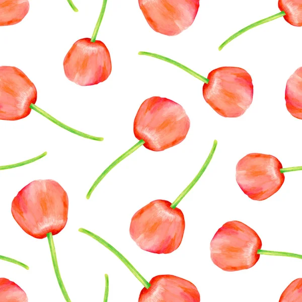 Acquerello Rosso Papavero Modello Senza Soluzione Continuità Illustrazione Floreale Papaver — Foto Stock