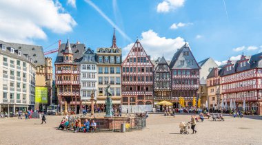 View at the timbered houses at the Romerberg in Frankfurt am Main clipart
