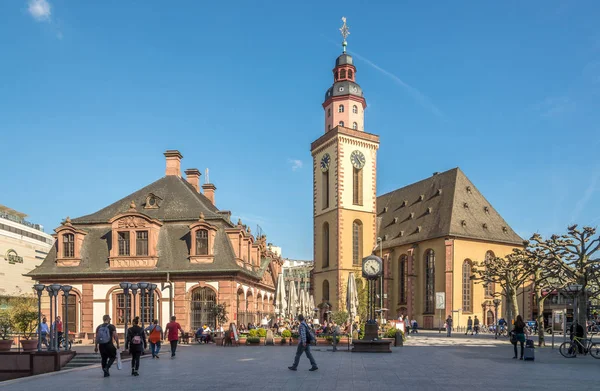 Hauptwache with St.Katherine church in Frankfurt am Main — Stock Photo, Image