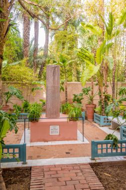 Memorial of Yves Saint Laurent in Majorelle Garden in Marrakesh - Morroco clipart