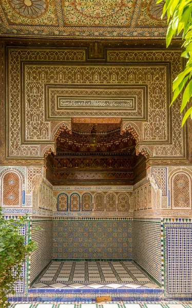 Decoration in Bahia palace of Marrakesh ,Morocco — Stock Photo, Image