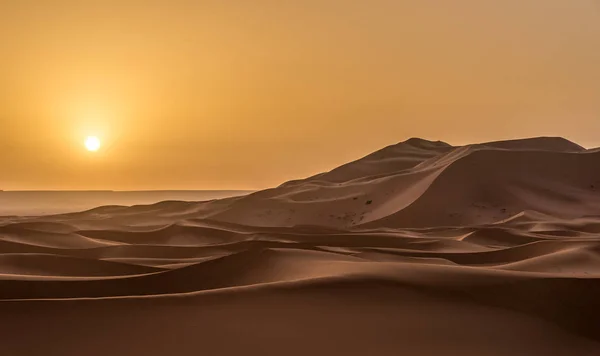 Sanddünen von Sahara im Morgenlicht, Marokko — Stockfoto