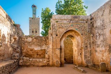In the ruins of mosque in ancient Chellah near Rabat ,Morocco clipart