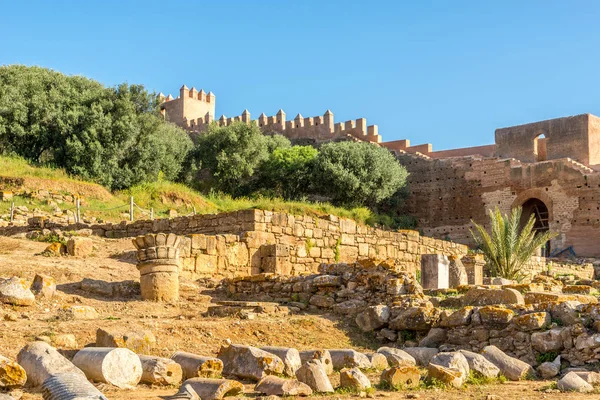 Kijk bij de ruïnes van Chellah (Sala Colonia) in Rabat, Marokko — Stockfoto