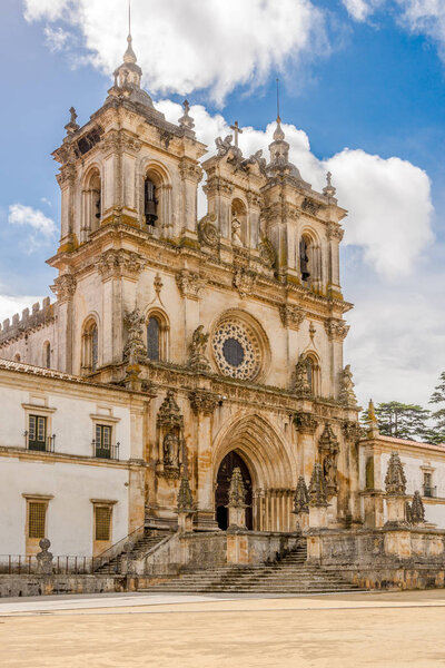 View at the facade Monastery of Alcobaca - Portugal