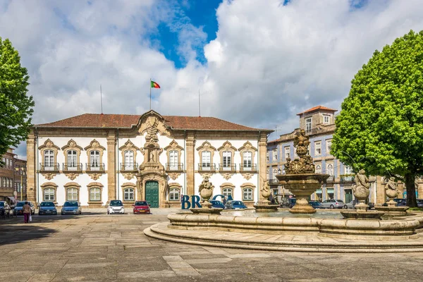 Widok na Ratusz w Braga - Portugalia — Zdjęcie stockowe