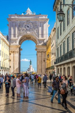 Rua Augusta kemer Lizbon - Portekiz caddeden görüntülemek