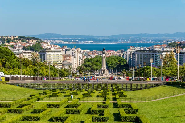 View at the Lisbon from Eduardo VII. park - Portugal — Stock Photo, Image