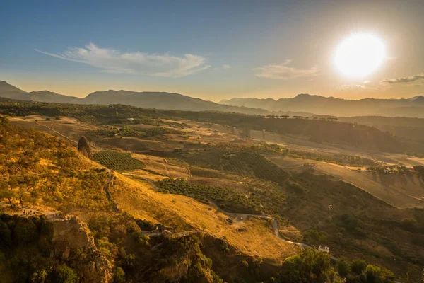 View at the evening of Andalusian nature near Ronda - Spain — Stock Photo, Image