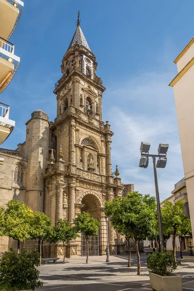 Fasada kościoła San Miguel w Jerez de la Frontera, Hiszpania — Zdjęcie stockowe