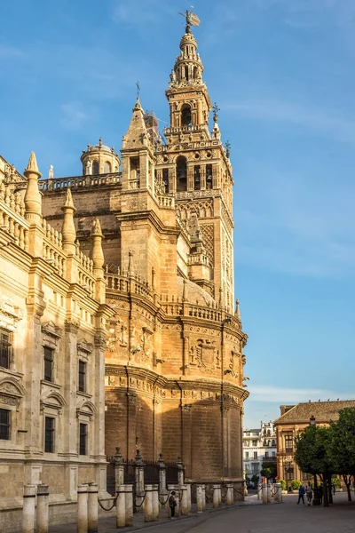 Vista en la Torre Giralda de la Catedral de Sevilla en España —  Fotos de Stock