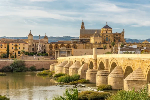 Vista na Mesquita-Catedral com ponte romana em Córdoba, Espanha — Fotografia de Stock