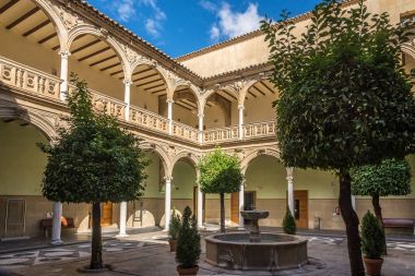 Patio of Palace Jabalquinto - University building in Baeza, Spain clipart