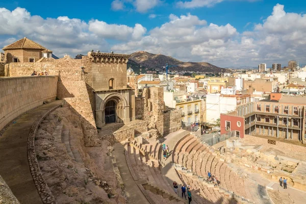 Vista en el antiguo teatro romano de Cartagena - España —  Fotos de Stock