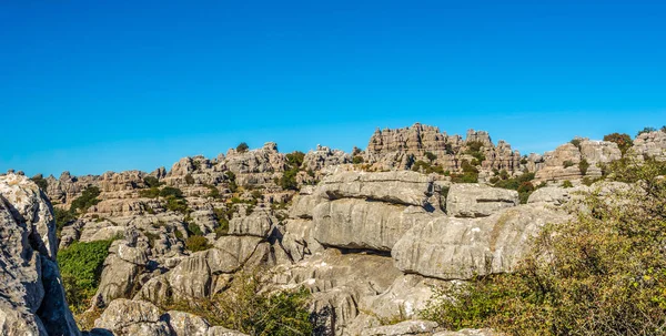 El Torcal Antequera - výhled na skalní útvar, Španělsko — Stock fotografie