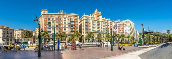Panorámás kilátással a Marina helyen, a Malaga - Spanyolország — Stock Fotó