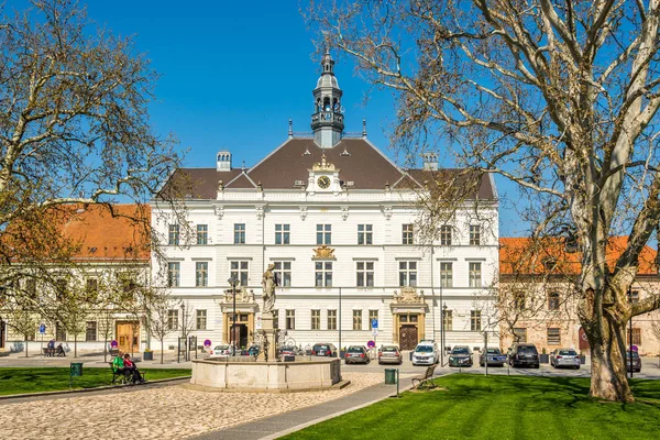 Vista en el ayuntamiento de Valtice - República Checa, Moravia — Foto de Stock