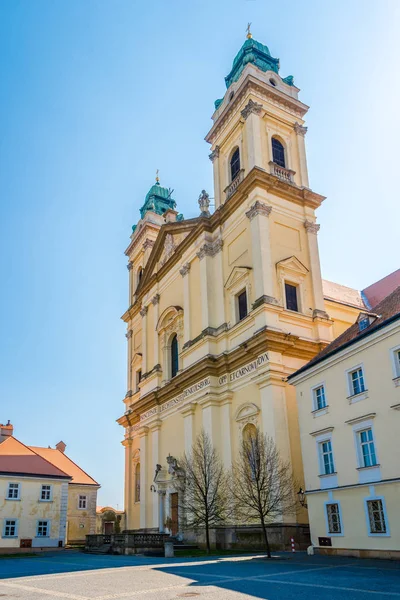 Vista en la iglesia de Asunción en Valtice - República Checa, Moravia —  Fotos de Stock